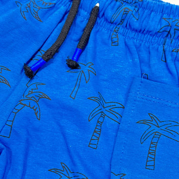 ROYAL BLUE TREES PRINT SHORTS FOR UNISEX